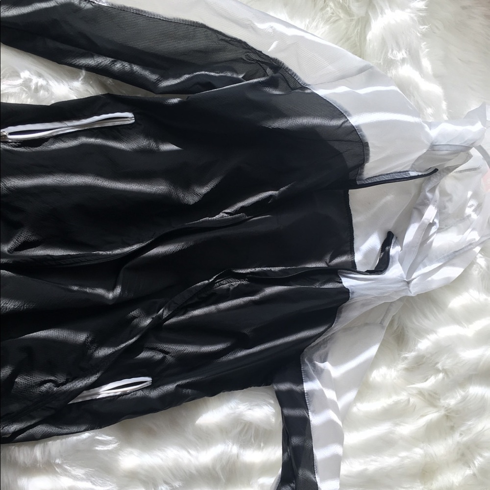 black and white sheer jacket